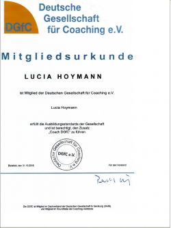 Lucia Hoymann - Urkunde
